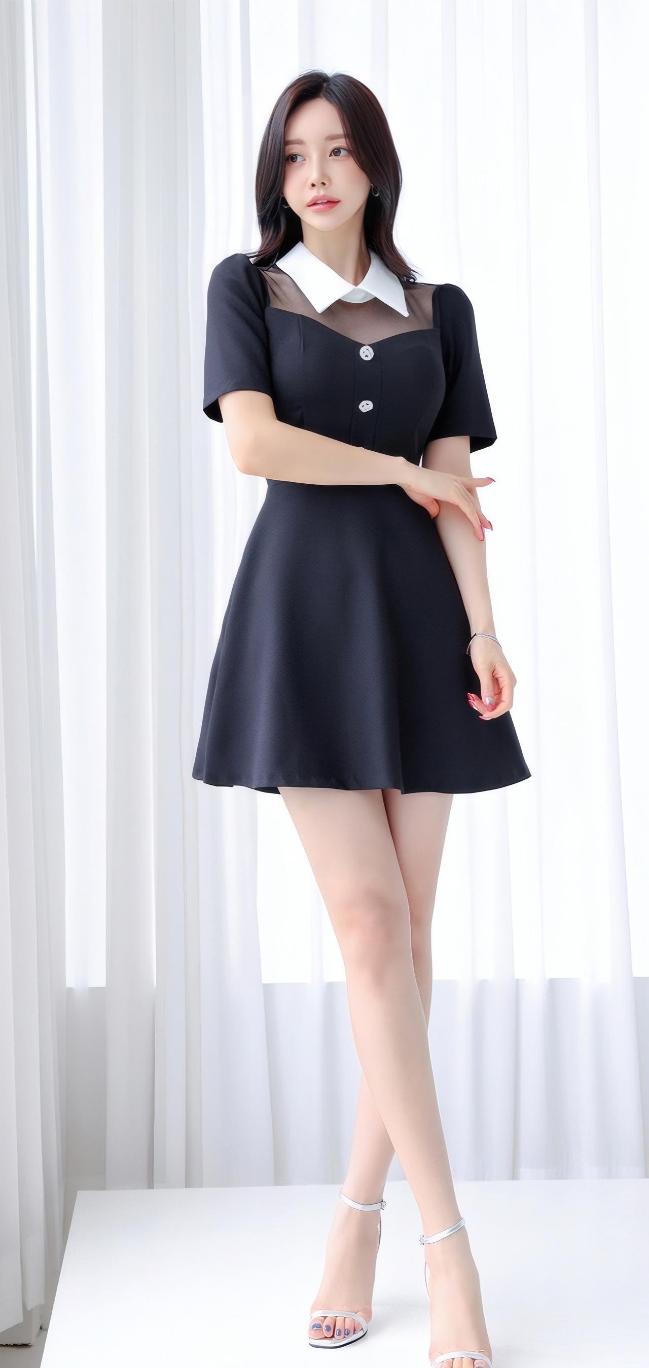 优雅黑裙，甜美白领，清新自然，气质满满！💃🏻👗👠