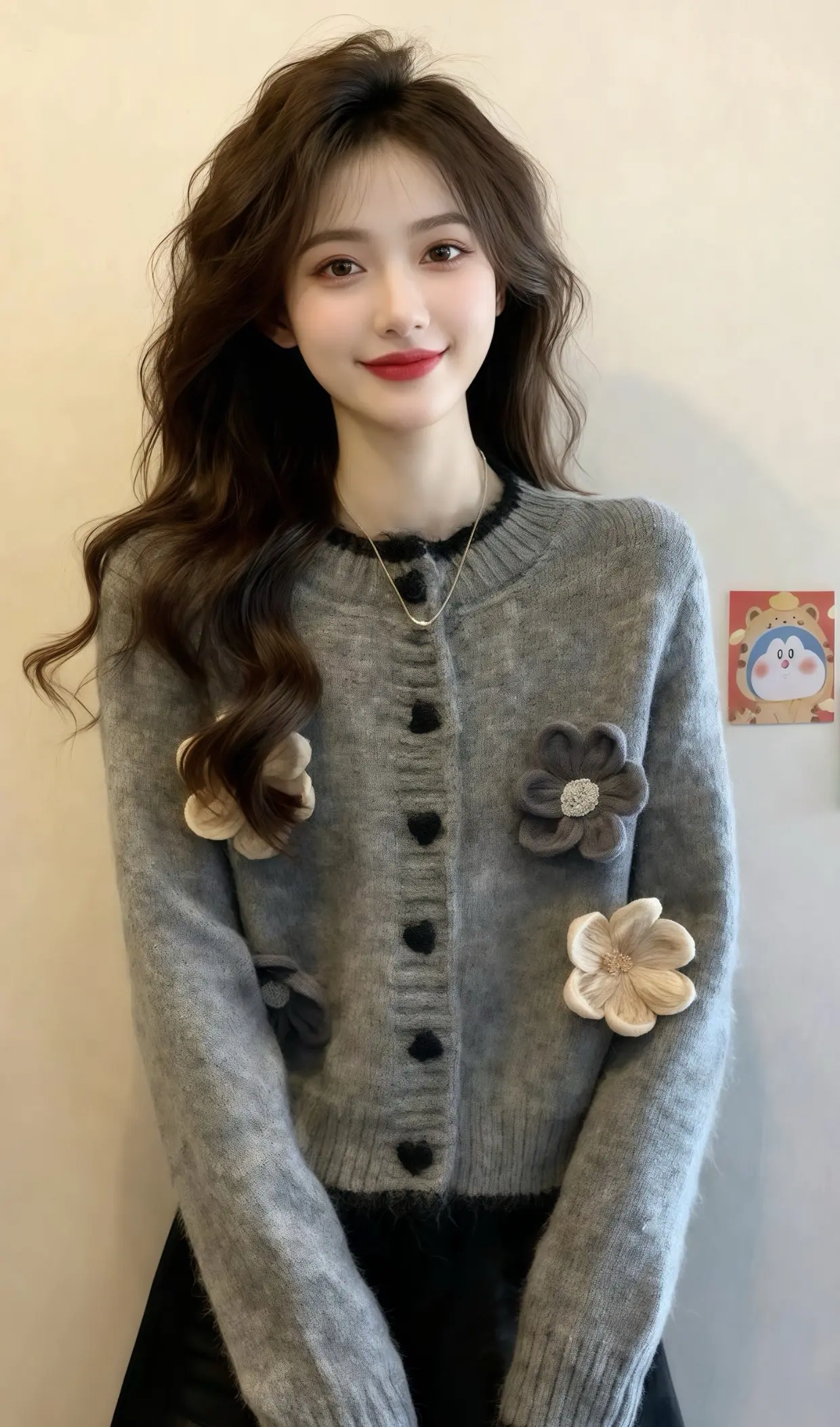 ❤️洋气花朵针织衫。