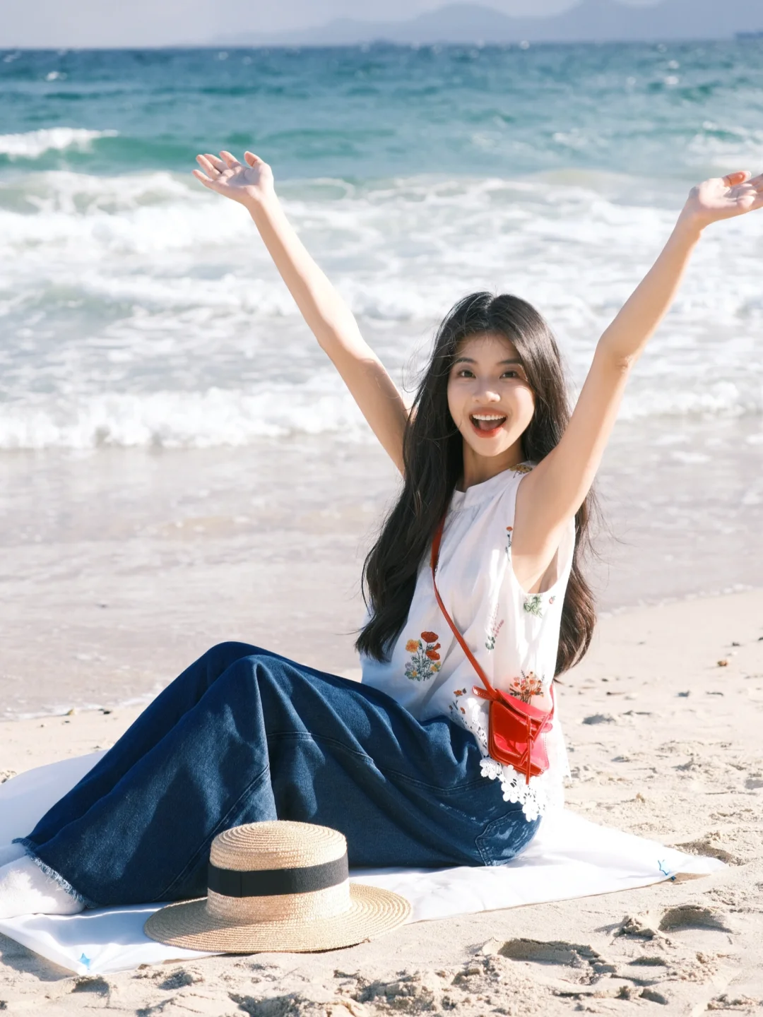 🌊她有好多海边拍照姿势.ᐟ.ᐟ