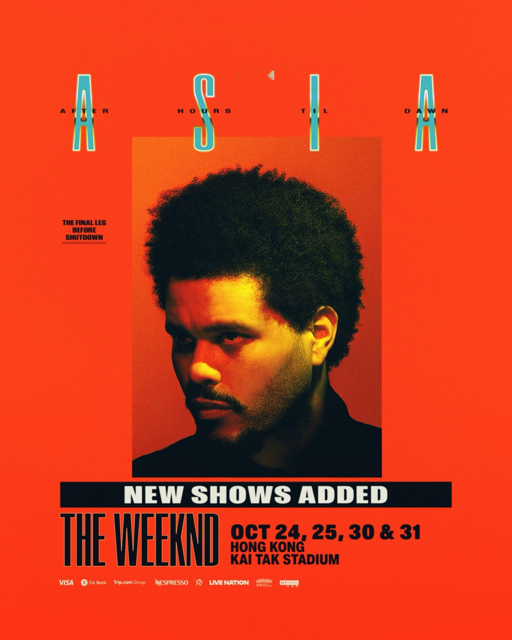 卧槽！盆栽The Weeknd香港演唱会又加开两场，一共四场了！所以……