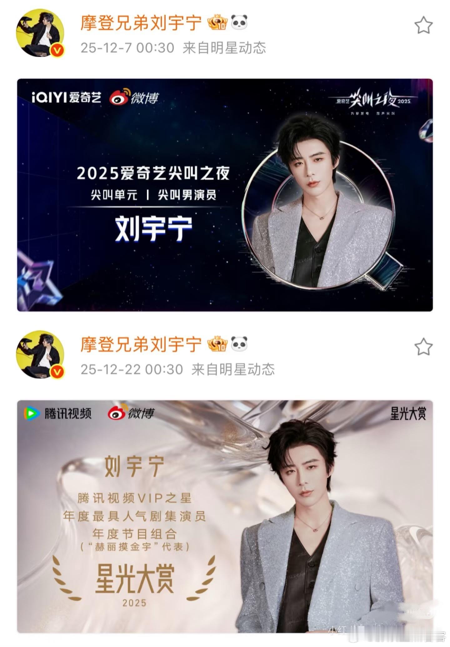 一年双拿平台最高荣誉除了刘宇宁还有谁？太牛了星光大赏VIP之星