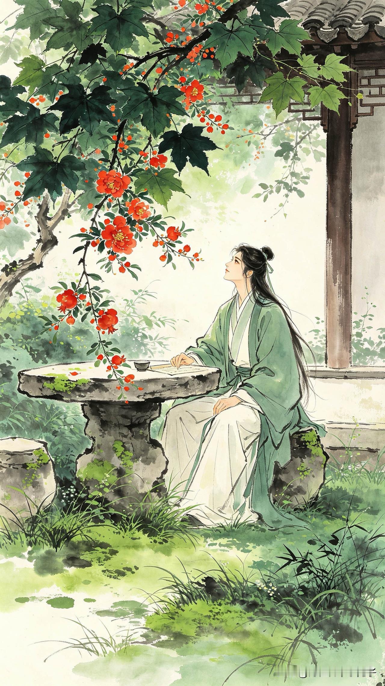 春归何处觅芳丛，
忽见枝头数点红。
应是东君留醉笔，
    
…………请师友续
