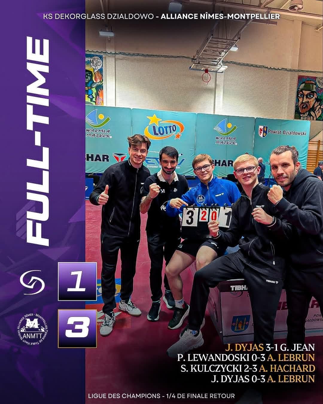 尼姆/蒙彼利埃联盟俱乐部加入欧洲冠军联赛男子四强阵容，将在四强赛中对阵德国俱乐部