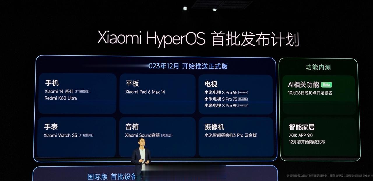 小米Hyper OS适配计划，小米14系列和红米K60 Ultra最先搭载，不过
