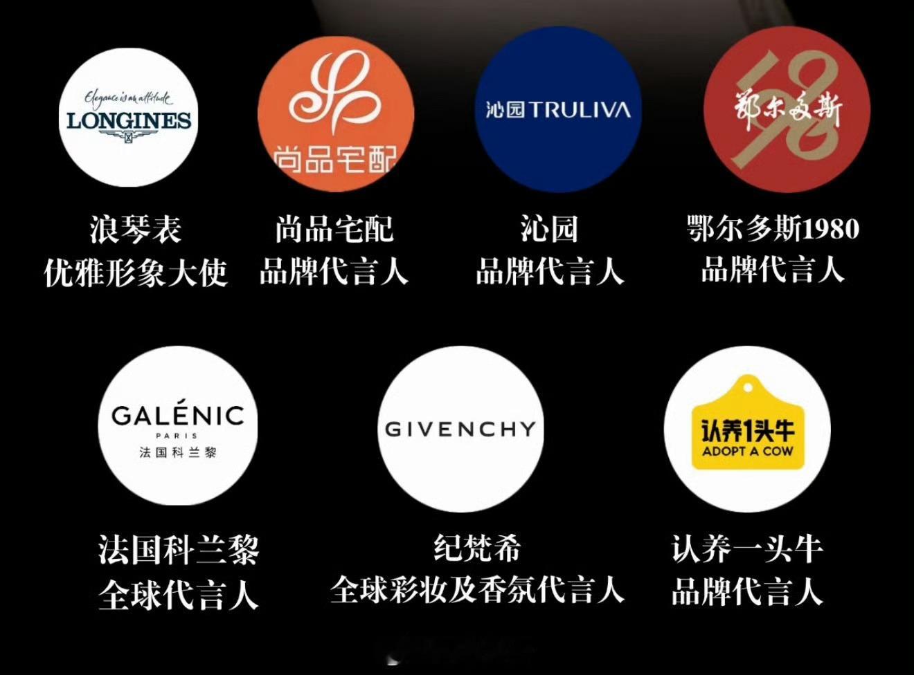 赵丽颖商务汇总最新版，只有7个代言。