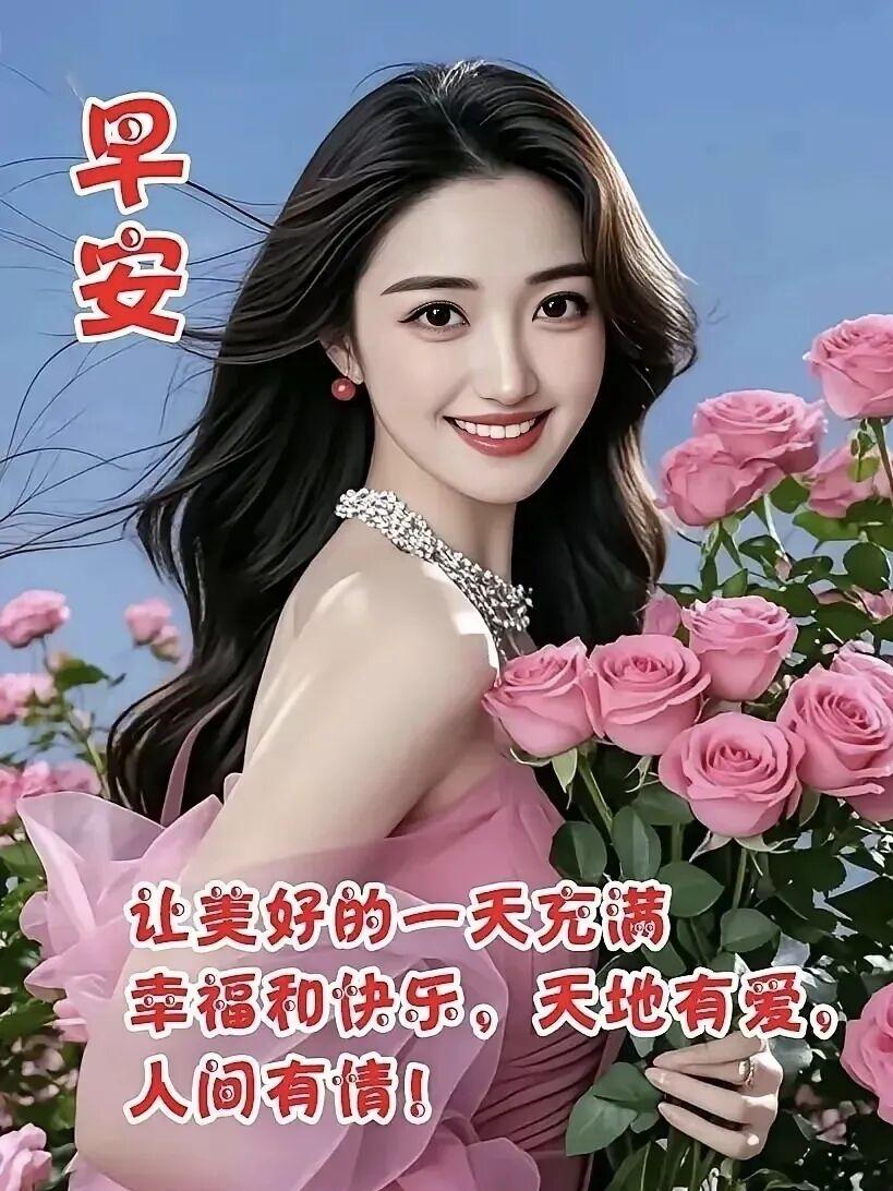 美女早上好问好美图，美女早安图，周二愉快图片
