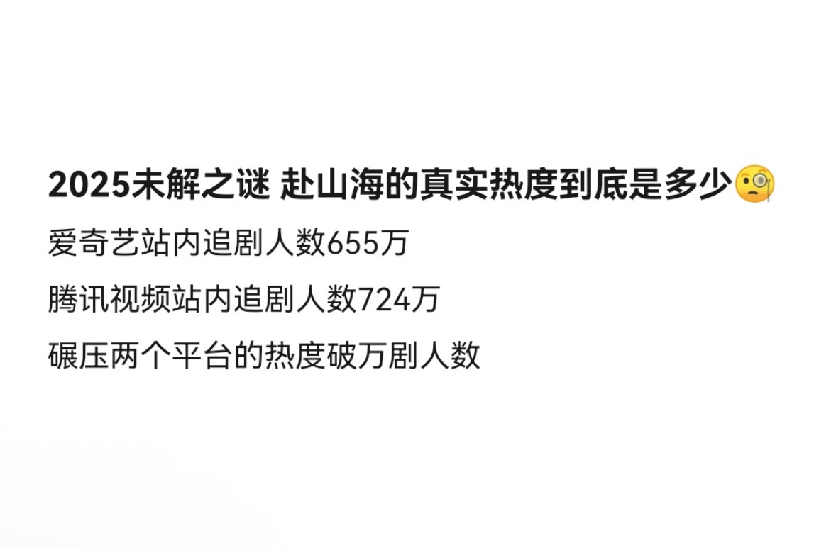 2025未解之谜  赴山海的真实热度到底是多少？
