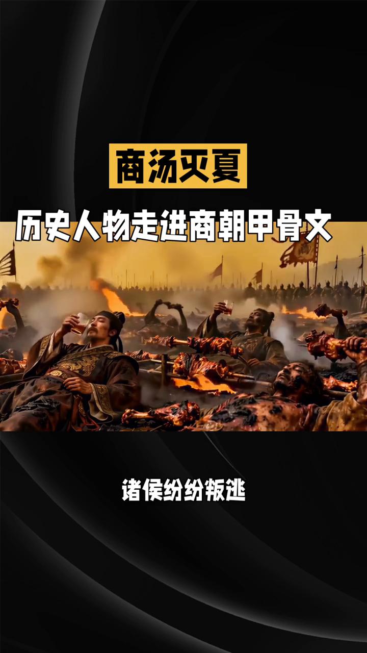 商汤灭夏，历史人物走进商朝甲骨文。
三千六百年前，河南封丘旷野上的一场大战竟掀翻