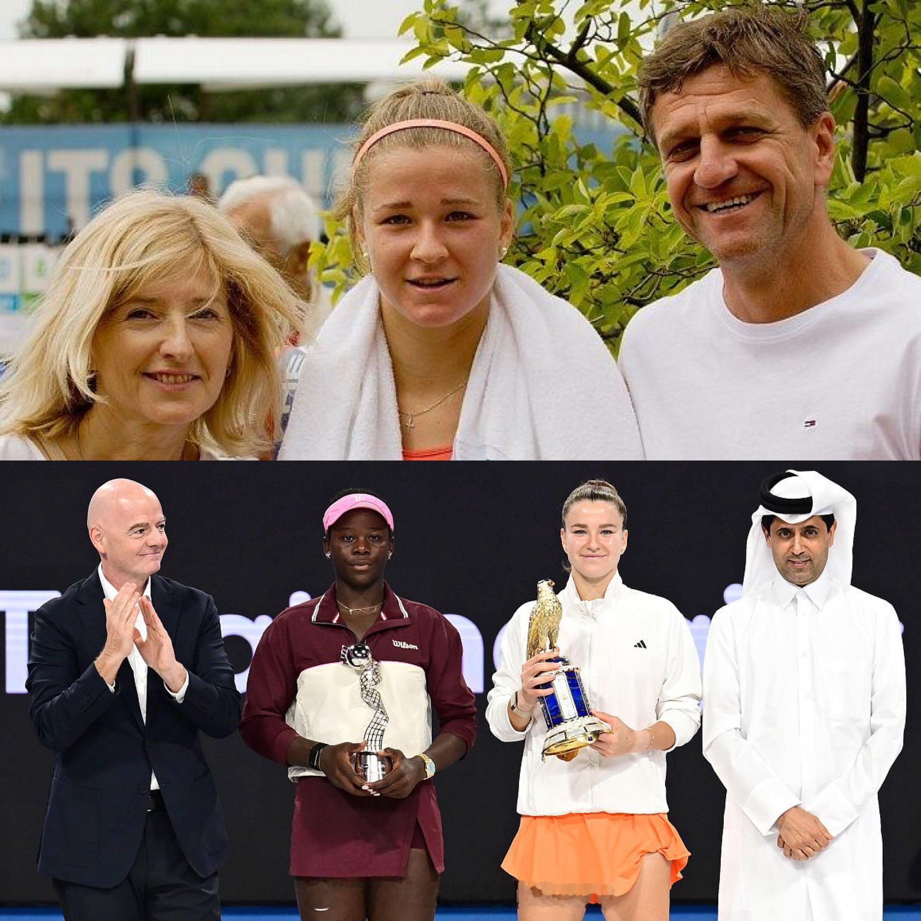 穆霍娃的父亲曾是足球运动员。足联主席为卡穆霍娃颁发奖杯有着特殊的意义穆霍娃首夺1