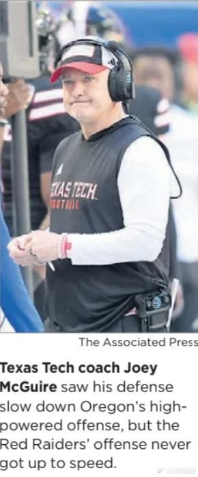 次轮排名第5的俄勒冈大学23：0淘汰排名第4的德州理工大学 