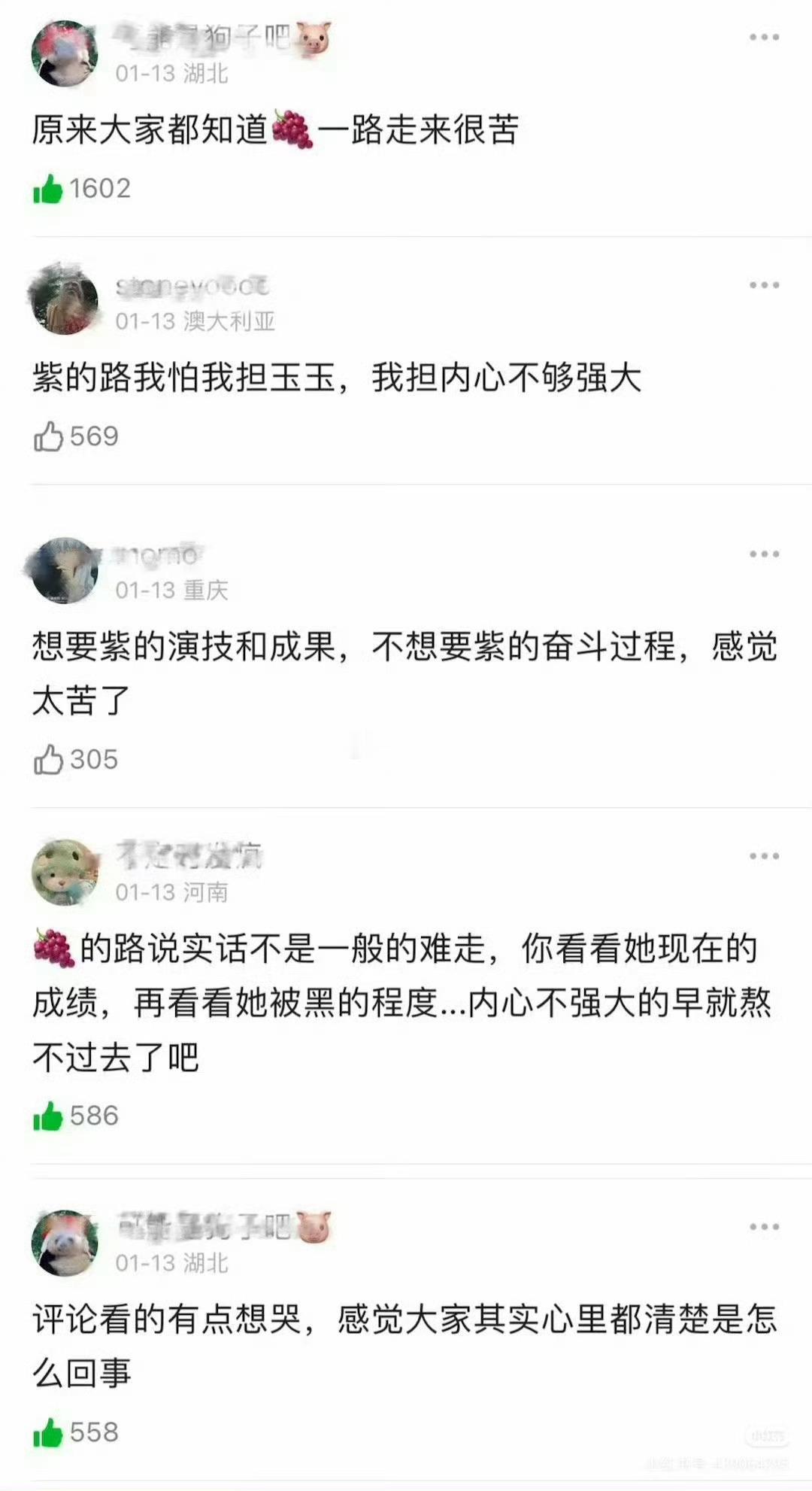 想要紫的成绩和演技，但不想要她的奋斗过程，感觉太苦了。 ​​​