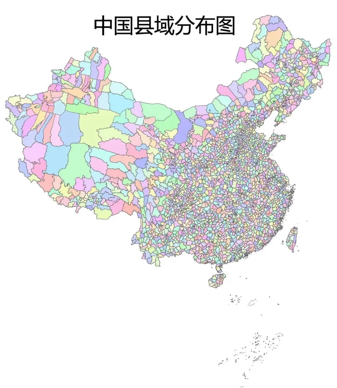 我国的县域分布图，第一眼看有什么特点呢