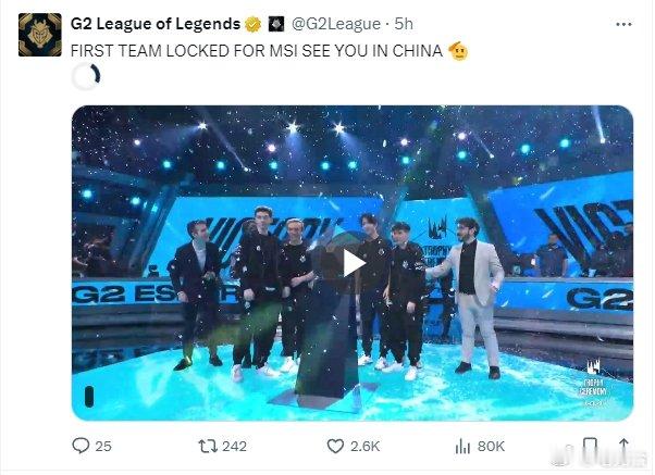 G2拿下2024LEC冬季赛冠军，成为全球首支晋级2024成都MSI的队伍202