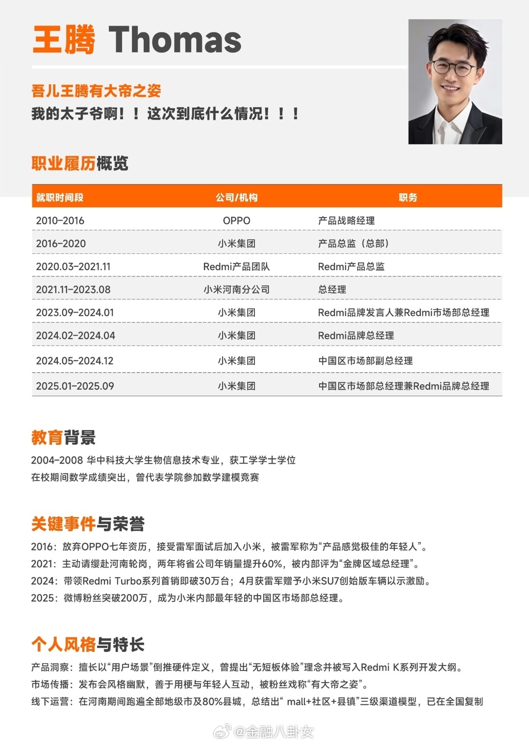 王腾小米工作经历配流汗表情 王腾这个简历咋样[doge] ​​​