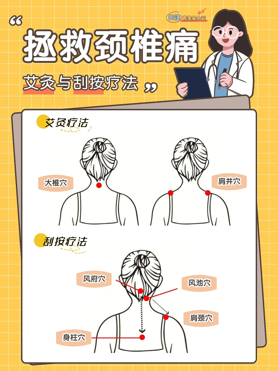 拯救颈椎痛‼️零成本按摩方法，6大特效穴✅
