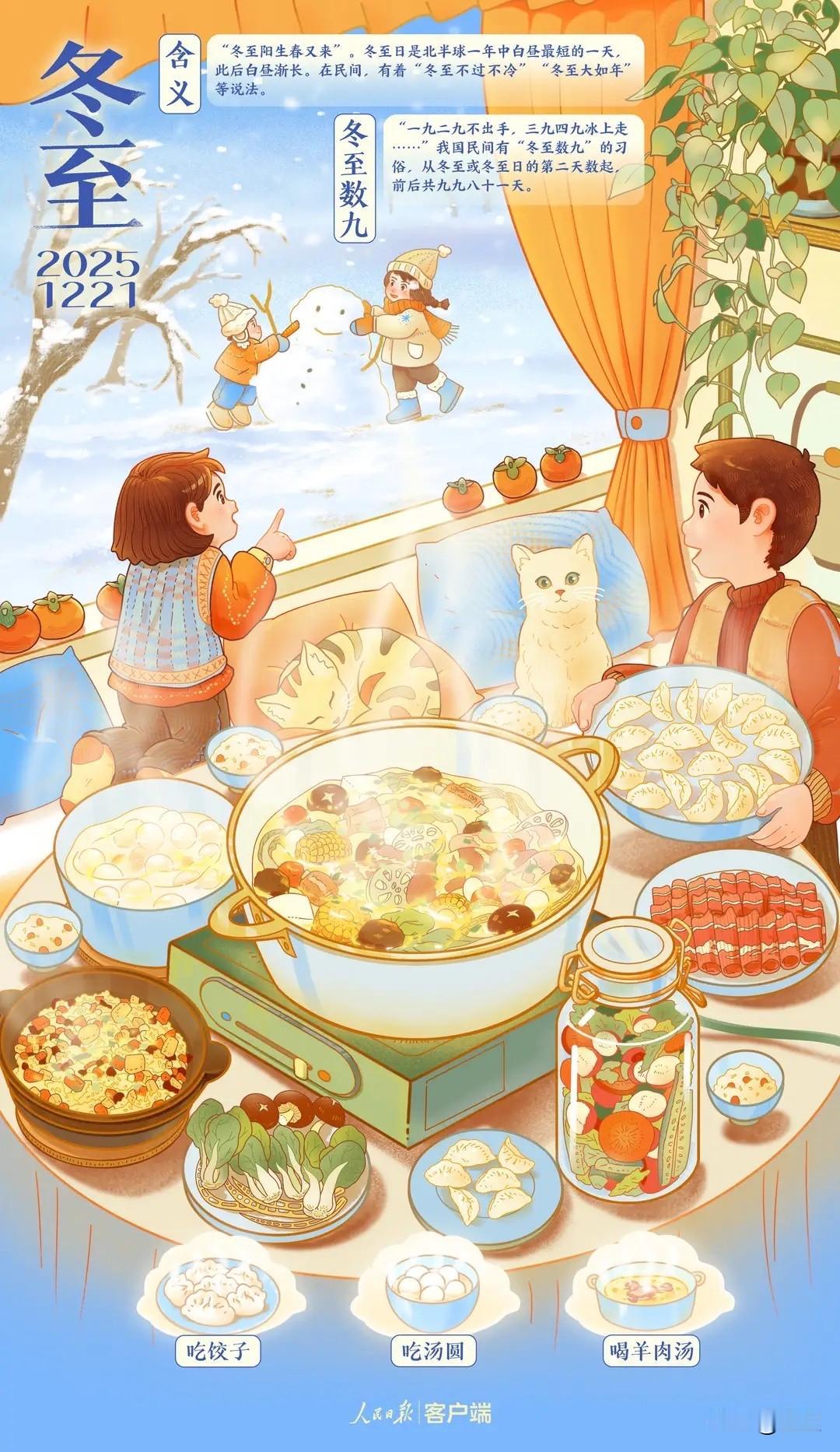 【今日冬至】
今日冬至，不仅是二十四节气的重要节点，更是本世纪难遇的“四喜重合日