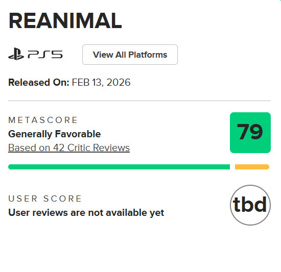 《小小梦魇 1&2》开发团队新作《生灵重塑》M站评分解禁，PS5/PC平台均分7