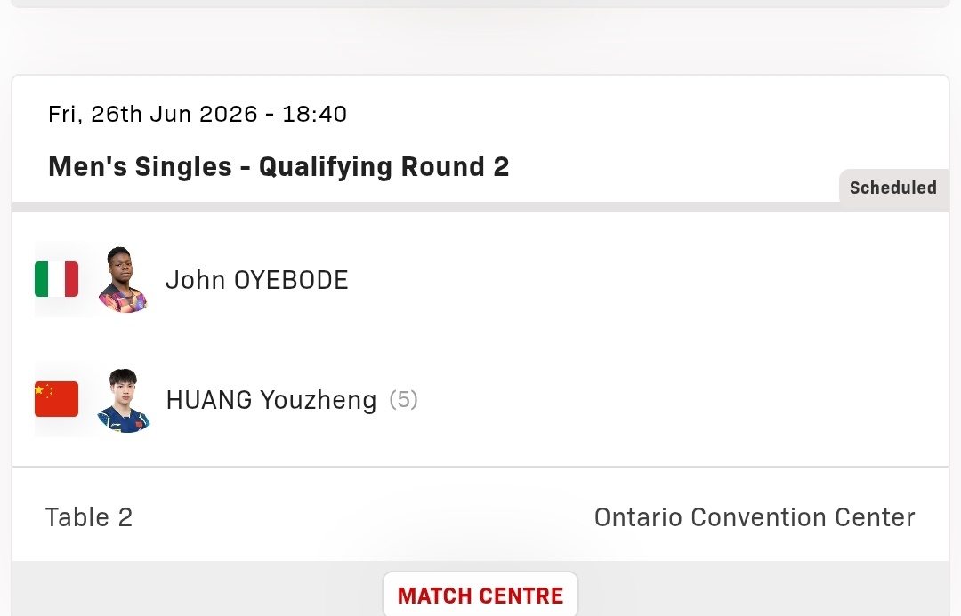 政在这里🆚黄友政  📍WTT美国大满贯🏓赛程信息预告🏓『资格赛第一比赛日