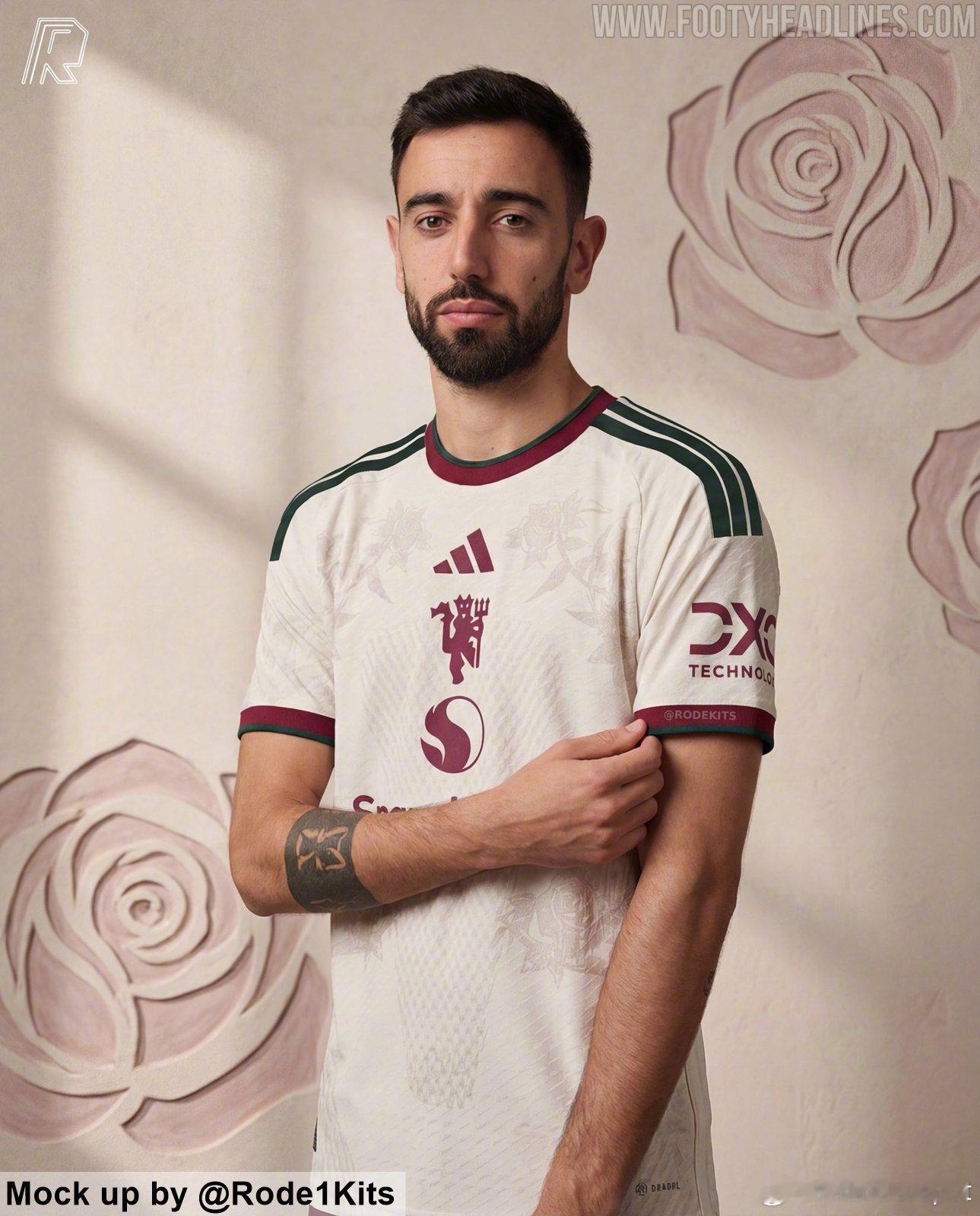 Footyheadlines发布的曼联下赛季二客球衣谍照📷👿不看肩部三条杠的