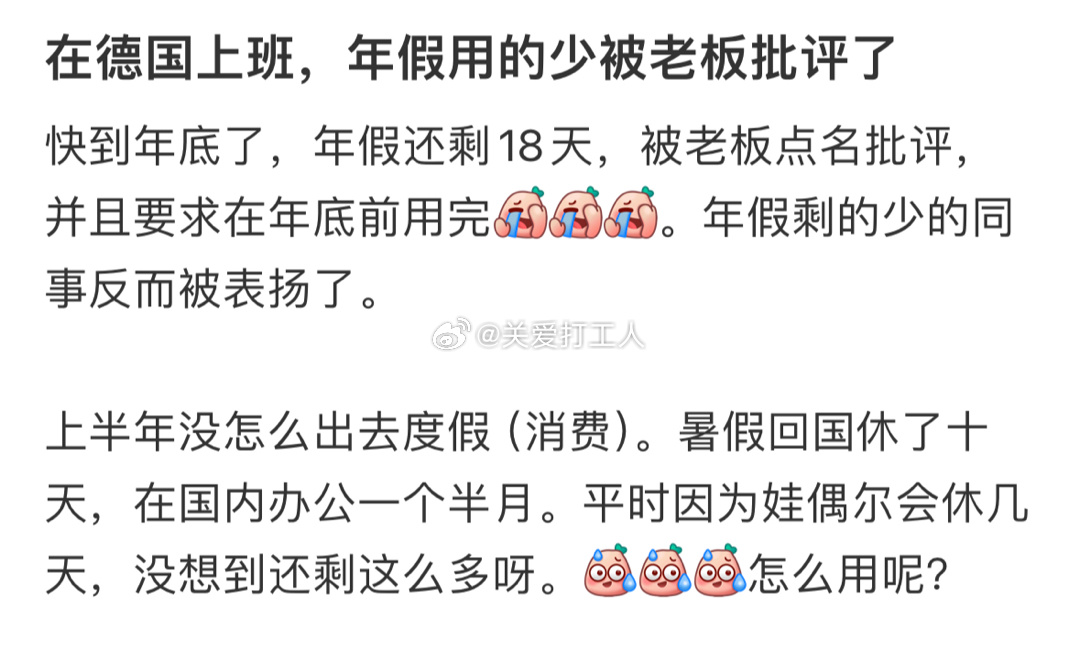 在德国上班，年假用的少被老板批评了[哆啦A梦害怕] ​​​