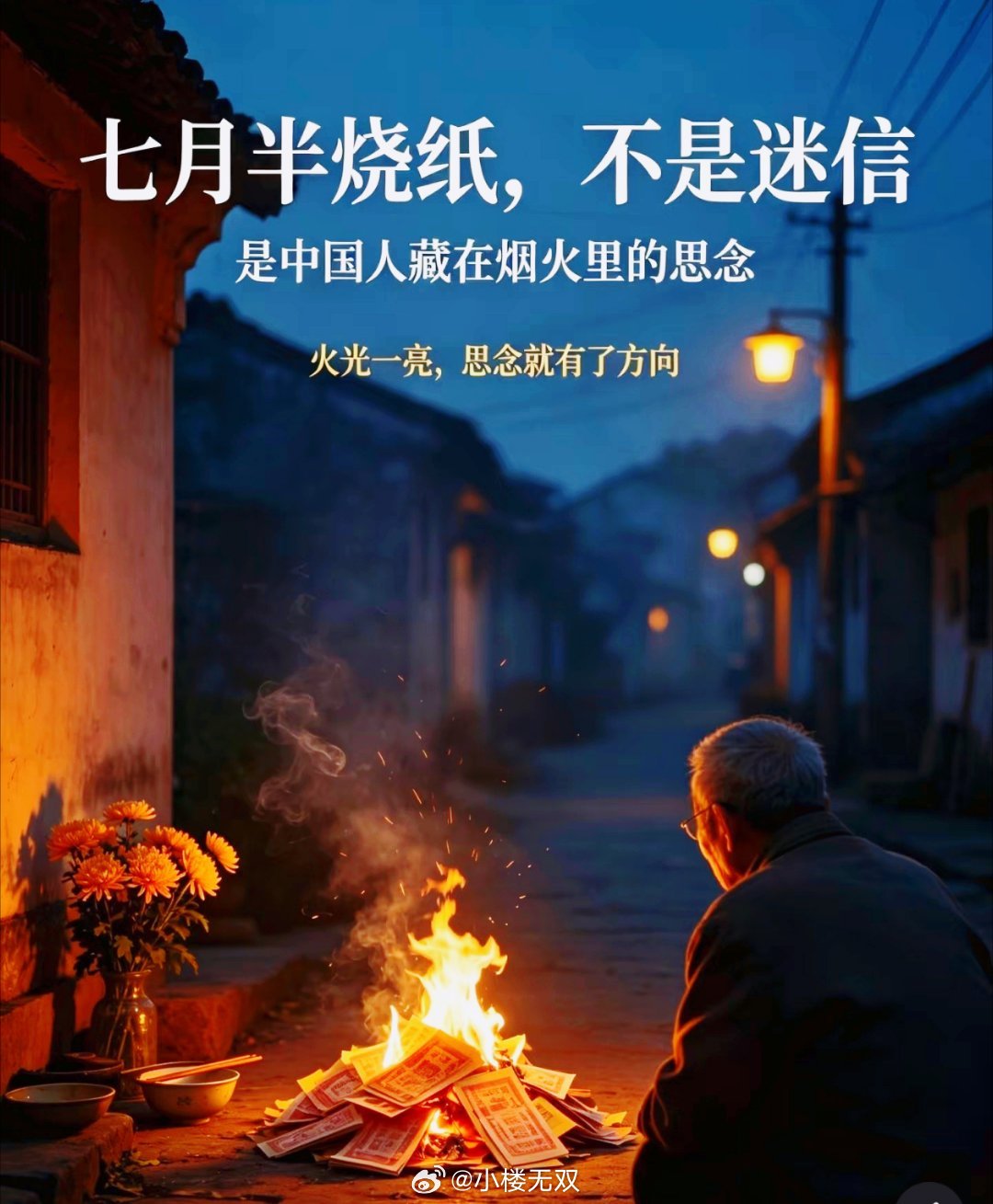 七月半烧纸不是迷信，是藏在烟火里的思念！中元节｜死亡从不是终点，遗忘才是。“Th