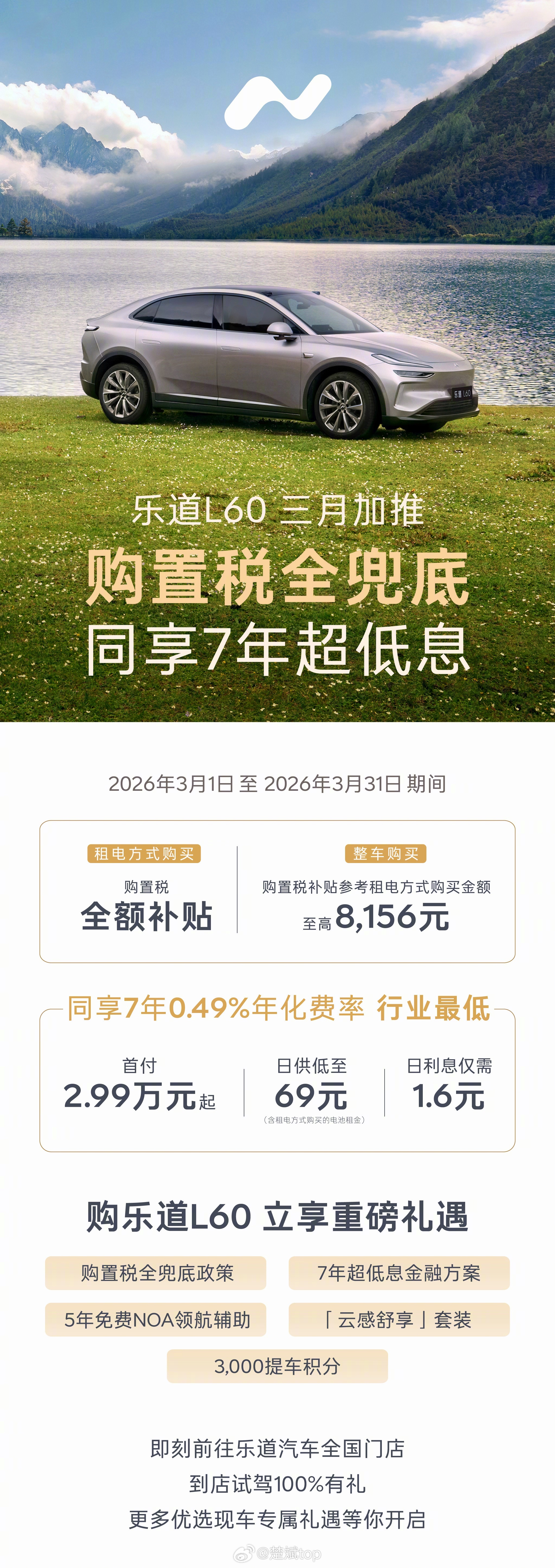 乐道现在购车政策真好啊，我创始版车主买车的时候也没有这个待遇。购置税有补贴，还有