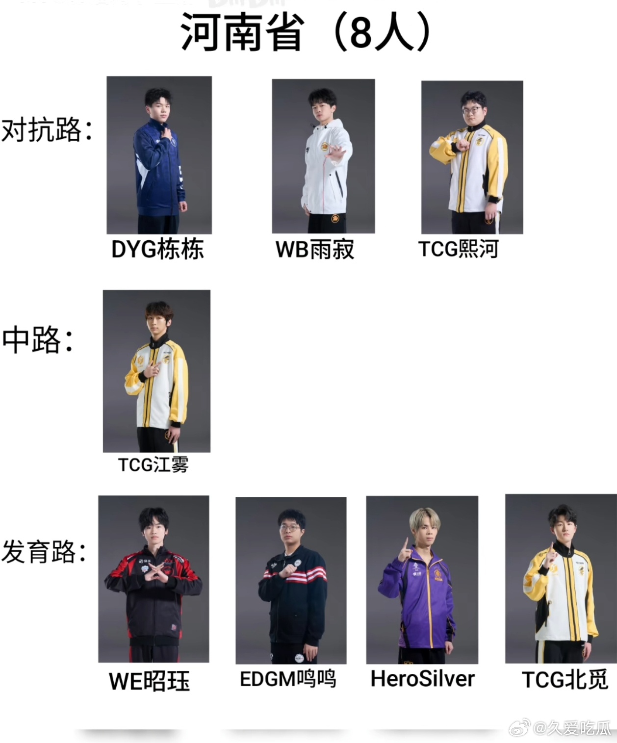 kpl老乡杯来了 瓜友整理的老乡杯队员图片版（实际名单以官方为准） 