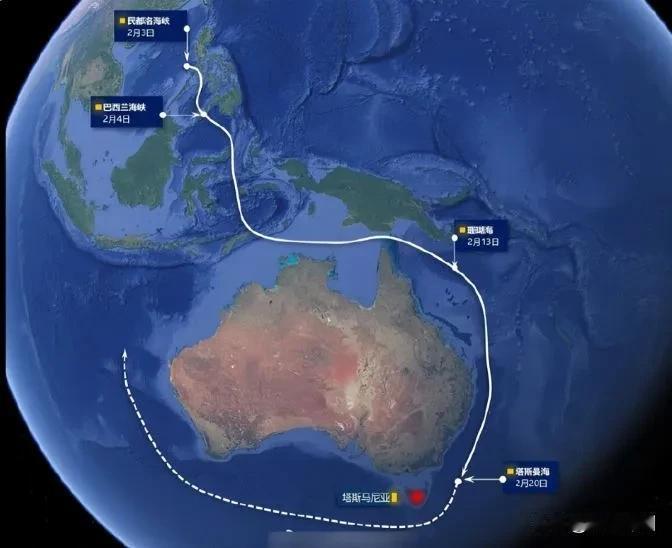 日媒《外交家》杂志刊登了107编队下一步绕行澳洲路线图，并污蔑说：东方大国在澳洲