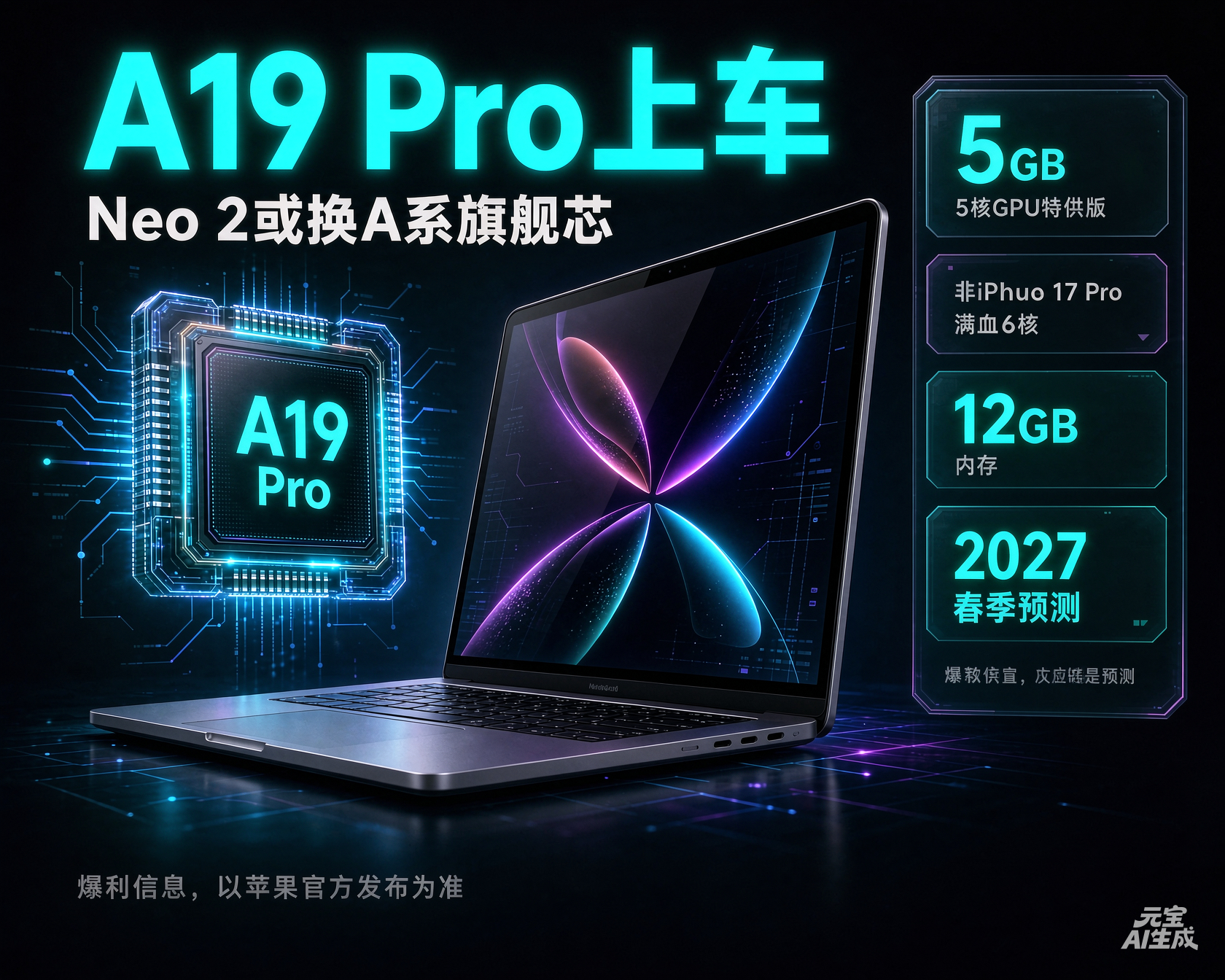 新款MacBookNeo或搭载A19Pro 二代 Neo 爆料很香：A19 Pr