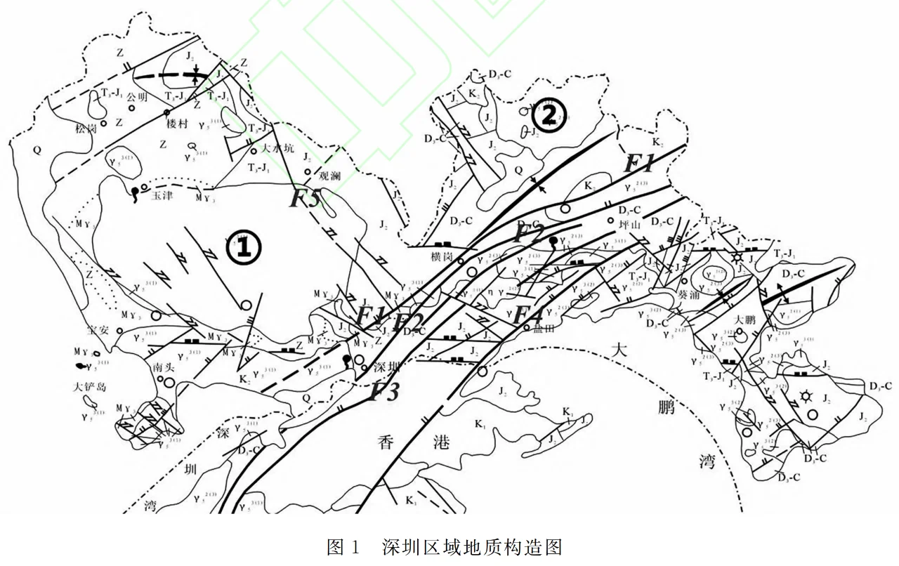 深圳区域地质构造图