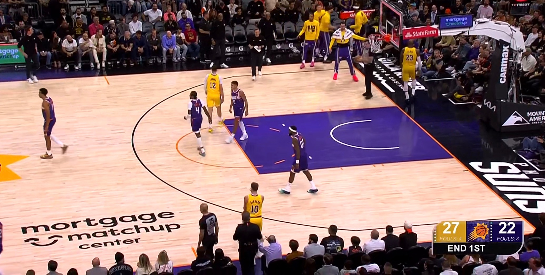 首节湖人27:22领先太阳5分，感觉怎么样？湖人开局落后八分后打了太阳一个18比