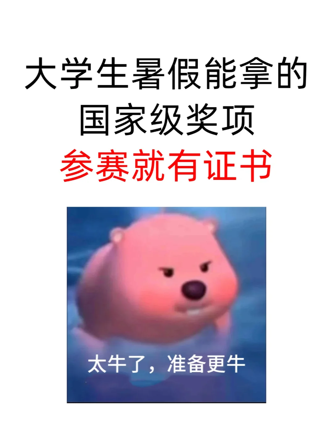 大学生暑假能拿的国家级奖项！参赛就有证书