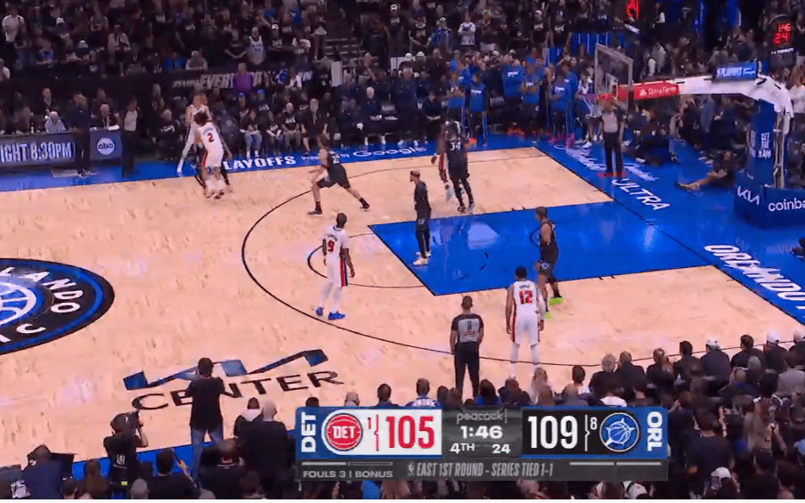 魔术活塞L2M裁判报告：漏吹邓罗发球五秒违例