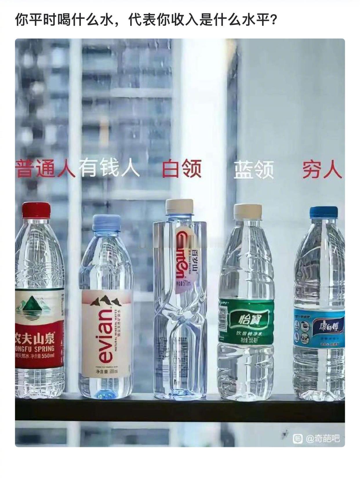 用高端手机的未必是富豪，喝普通瓶装水的也未必是穷人！老是喜欢以物评人，这种风气不