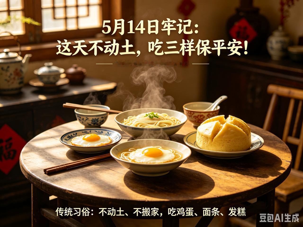 5月14日牢记：这天不动土，吃三样保平安！

2026年5月14日，农历三月廿八