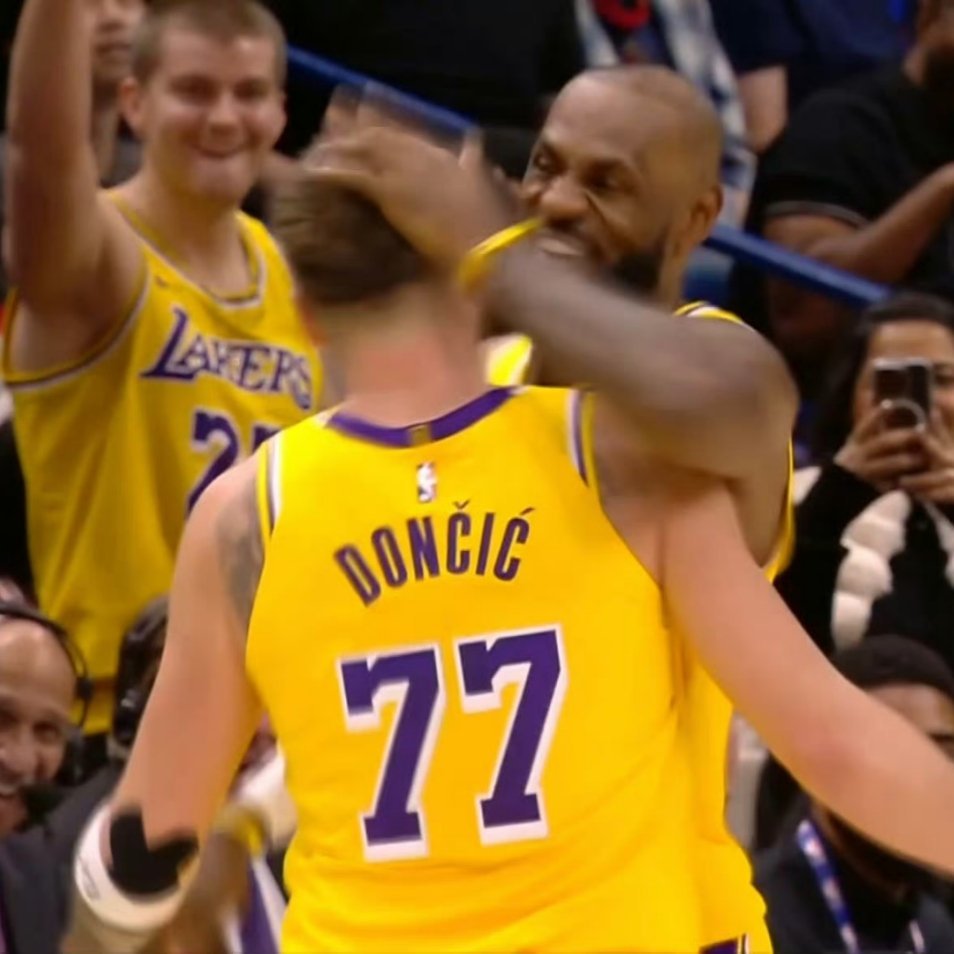 震惊‼️‼️‼️东契奇三分稳定胜局，却引老詹不满因东契奇进了一个高难度三分，詹姆