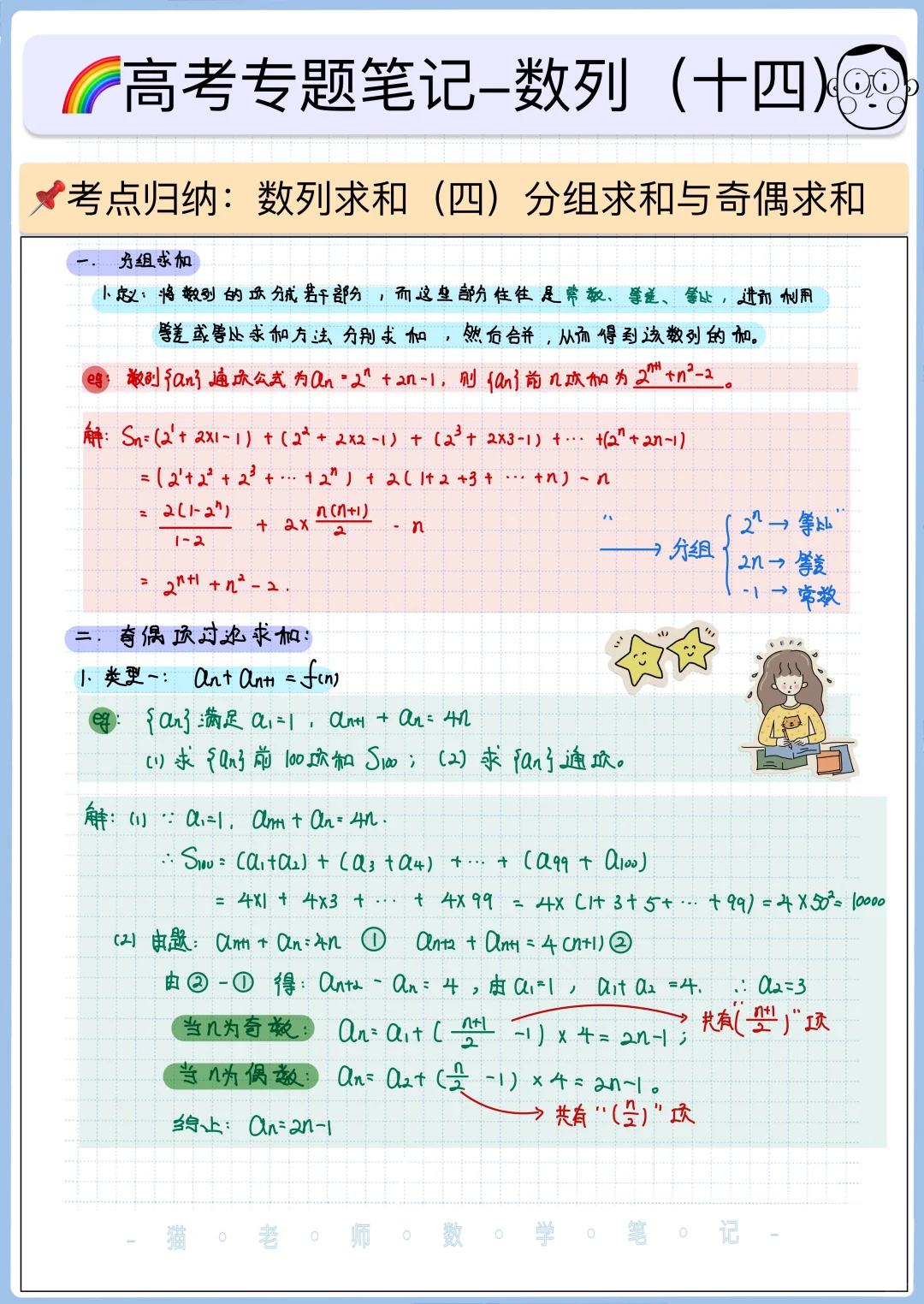 📚高二｜奇偶数列讨论✅