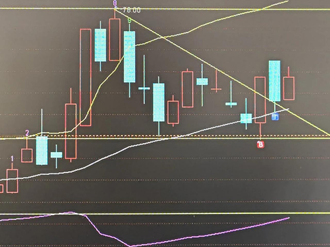 昨天华勤技术这根阴棒显然是为了洗盘，昨天最低点就是打在三角形压力线突破后的回踩点