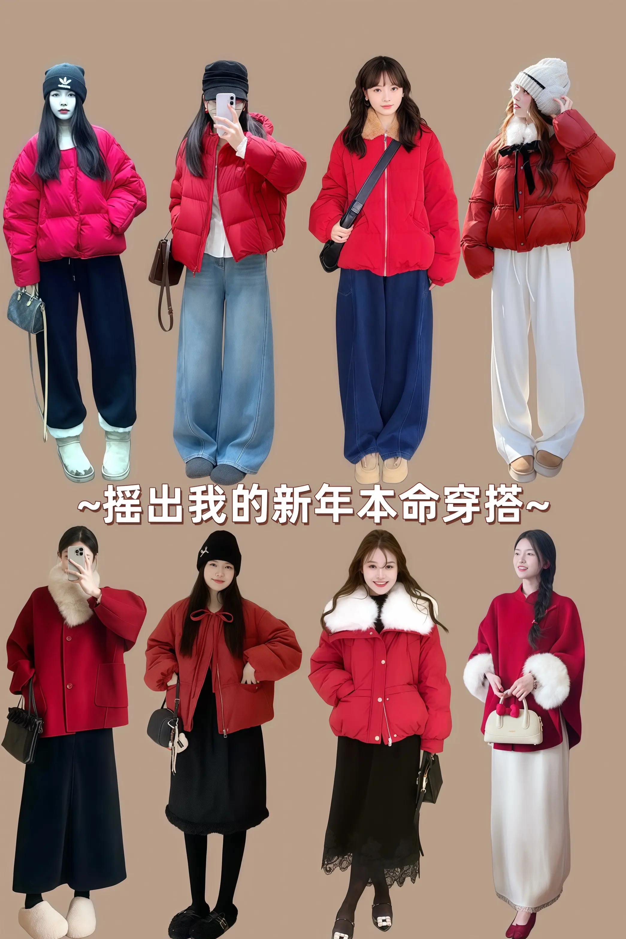 摇出我的新年本命穿搭 过年穿搭新年战袍红色系穿着得体是一种生活态度