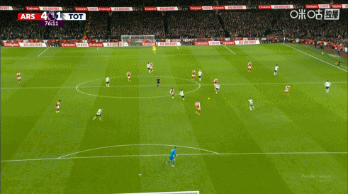 比赛第76分钟，阿森纳4-1热刺 