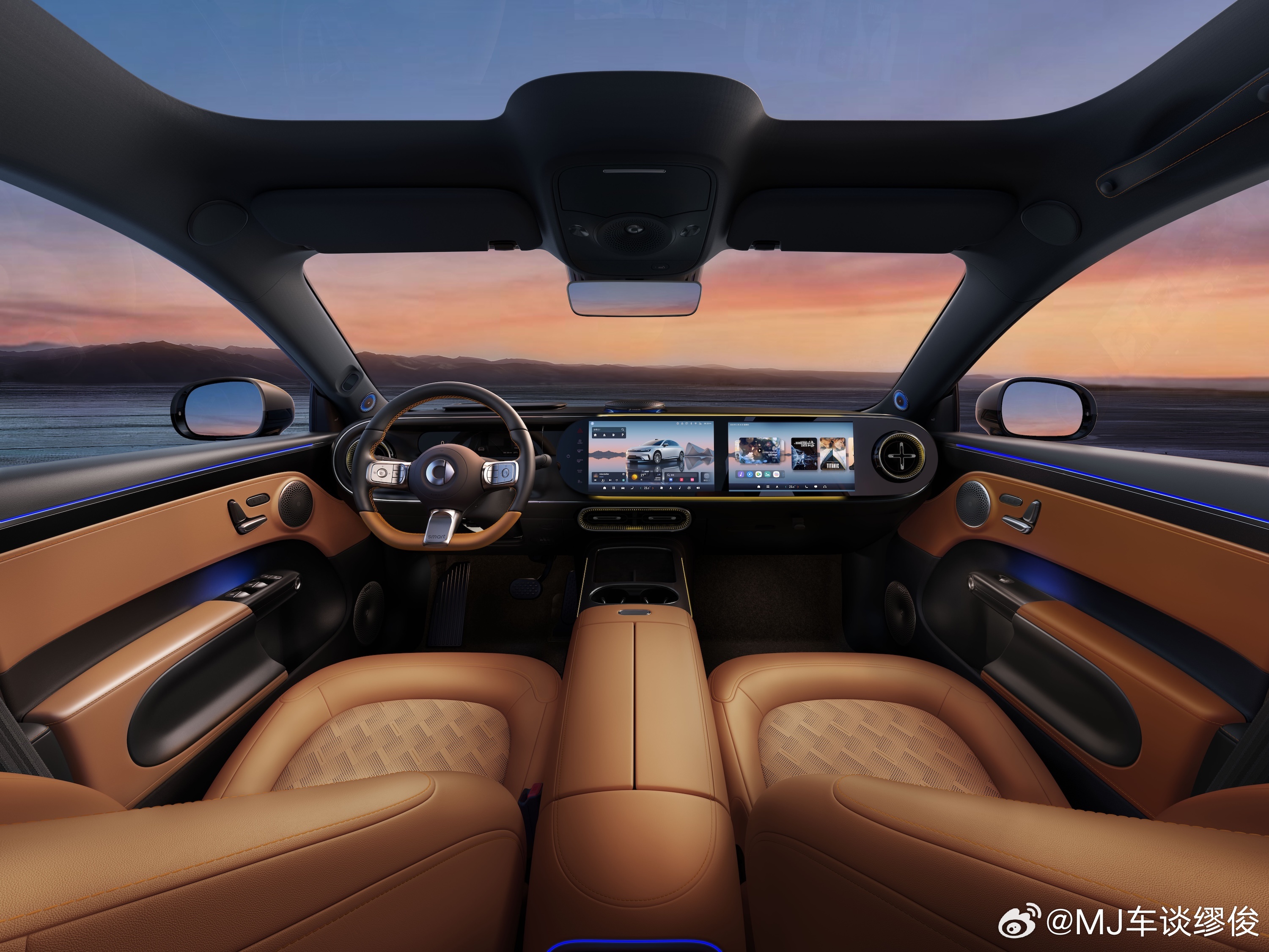 全新smart 精灵6号内饰一曝光就很有看点，高定时尚设计直接拉满座舱档次。没有