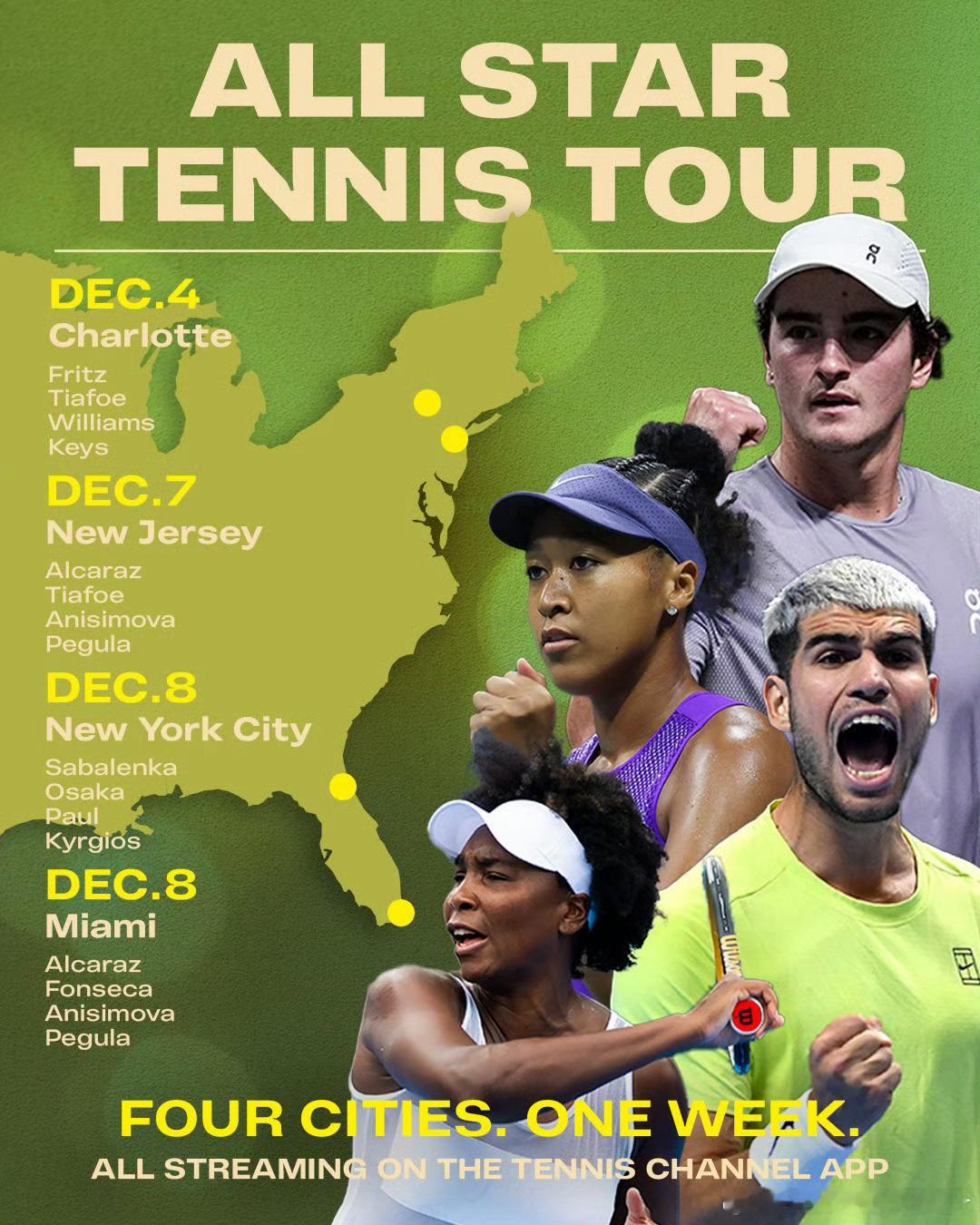 怎么这么多表演赛！？美国各城市还成系列了！网球talking大会