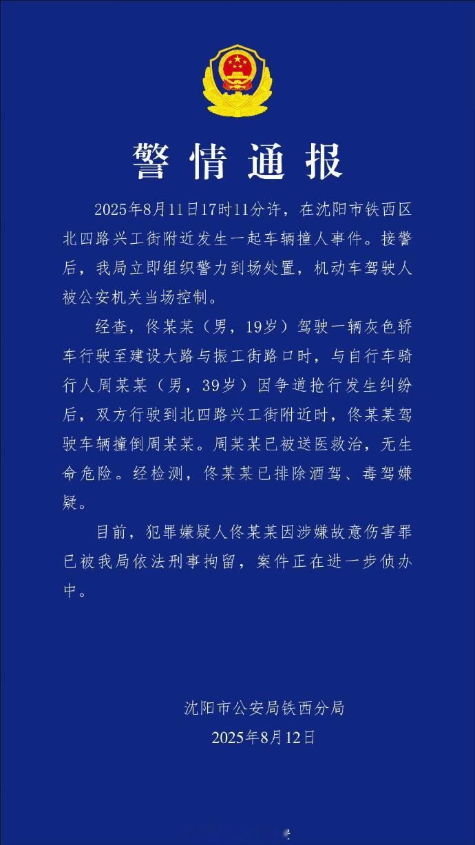 沈阳警方通报车辆撞人事件   通报来了 ​​​