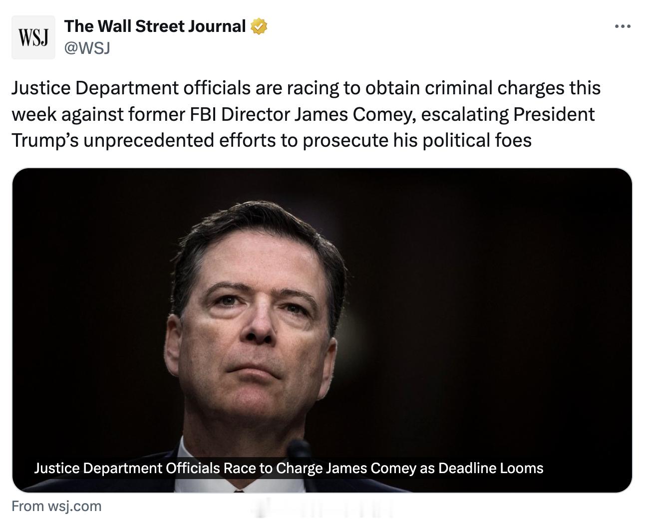 的推文内容激怒保守派：川普加速打击政敌的行动正愈演愈烈，此举更是史无前例。之后很