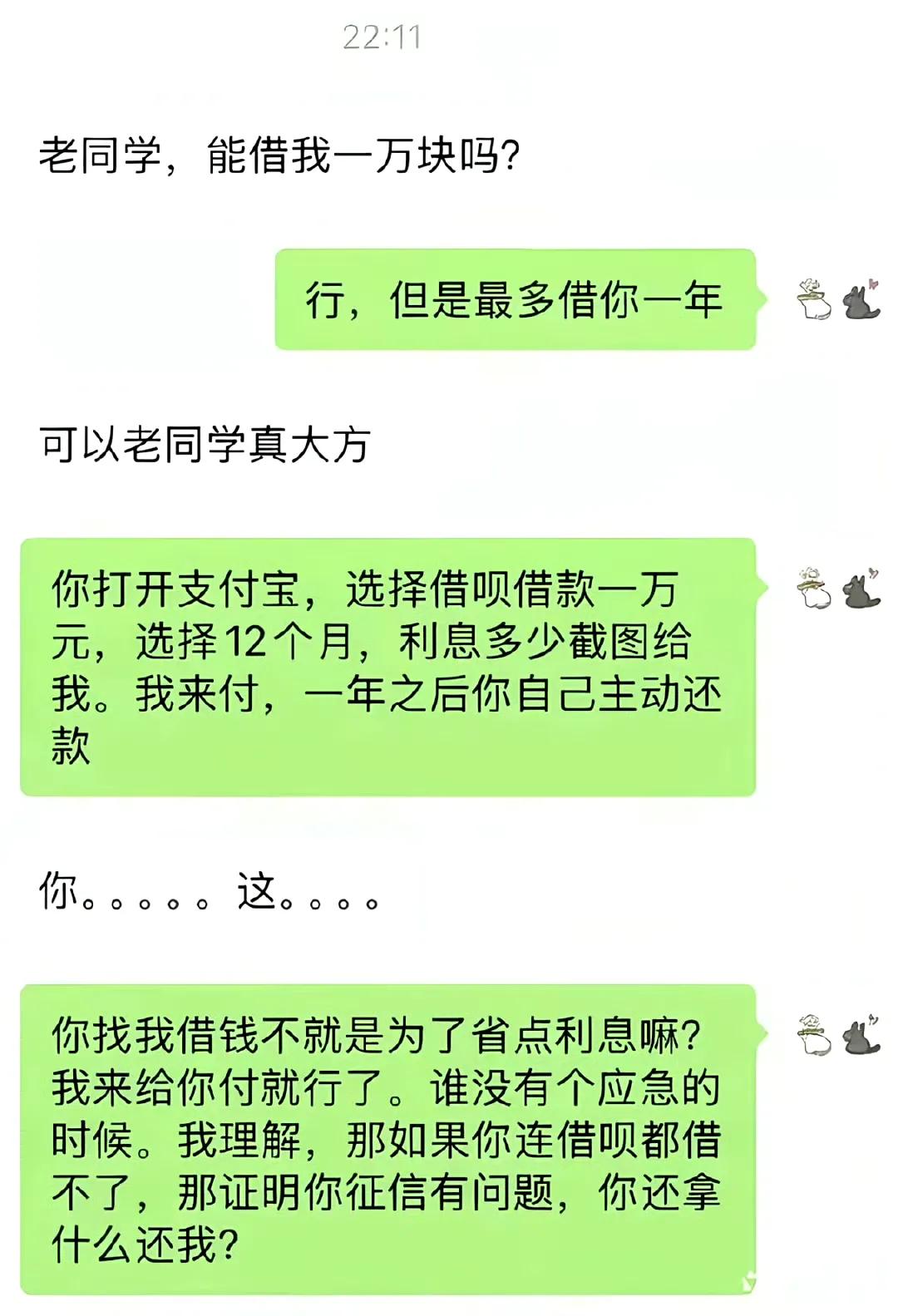 干得漂亮！

你是不是曾经有过别人向你借钱，而自己虽然有钱，但并不想借，苦于找不