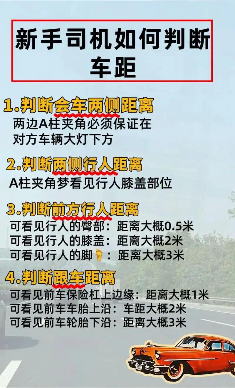 新手如何准确判断车距，避免刮蹭？掌握这几个实用方法，开车 “拿捏” 距离不再难！