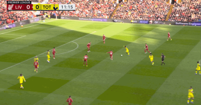 第12分钟，索萨拦截下索博斯洛伊的传球之后一脚远射，被阿利森扑出，这是本场比赛两