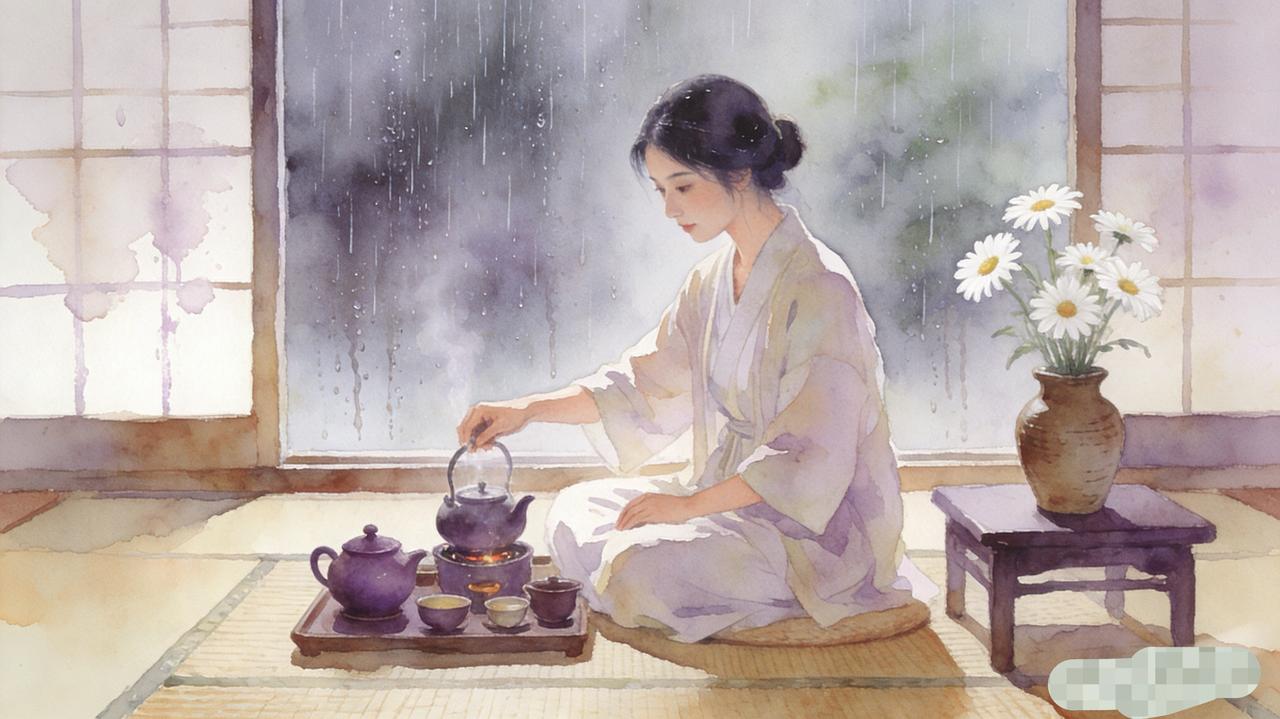 上联：你以清风下酒，对下联我伴细雨烹茶