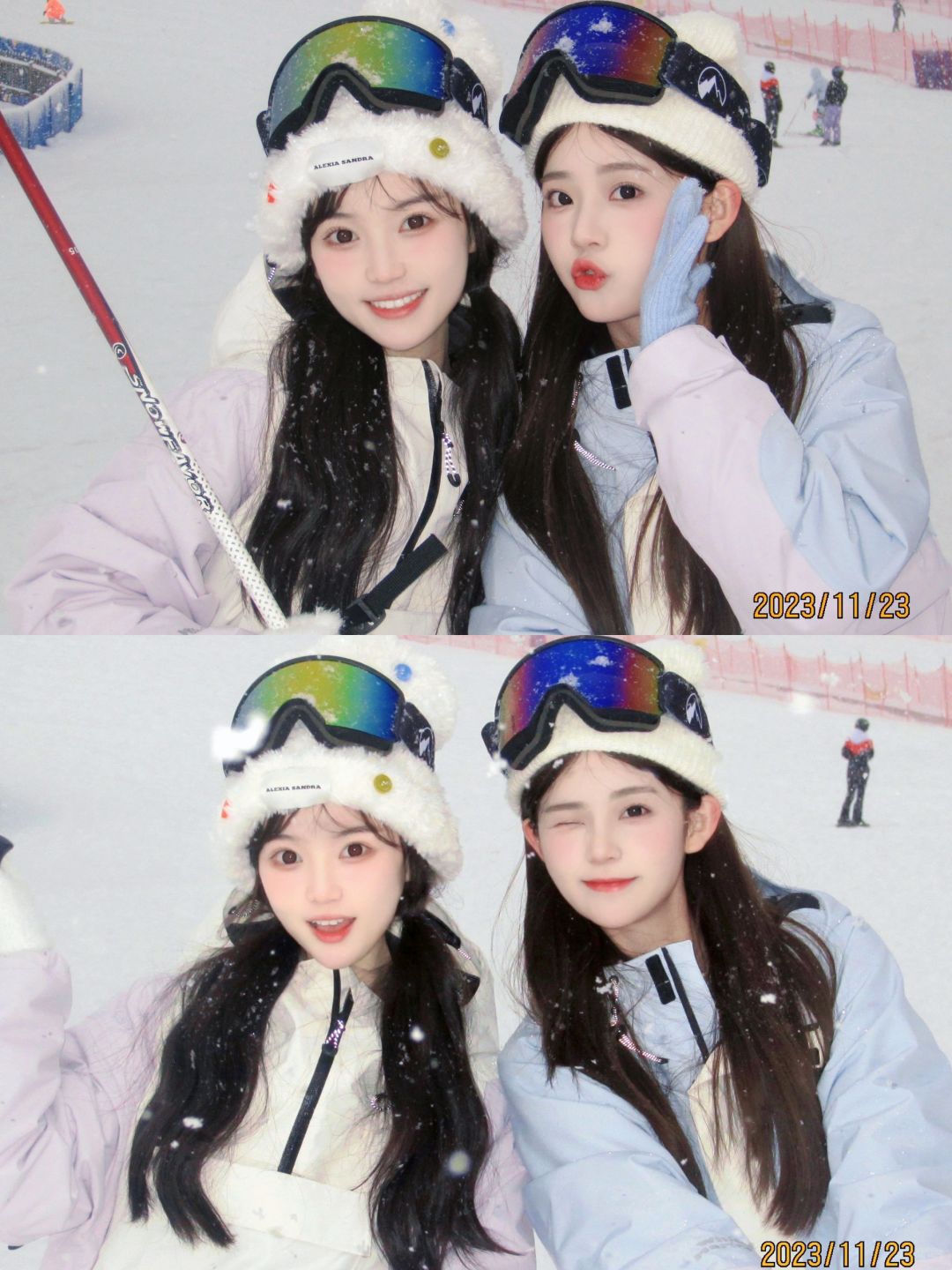 滑雪拍照🎿和姐妹一起滑雪 就是双倍快乐👭