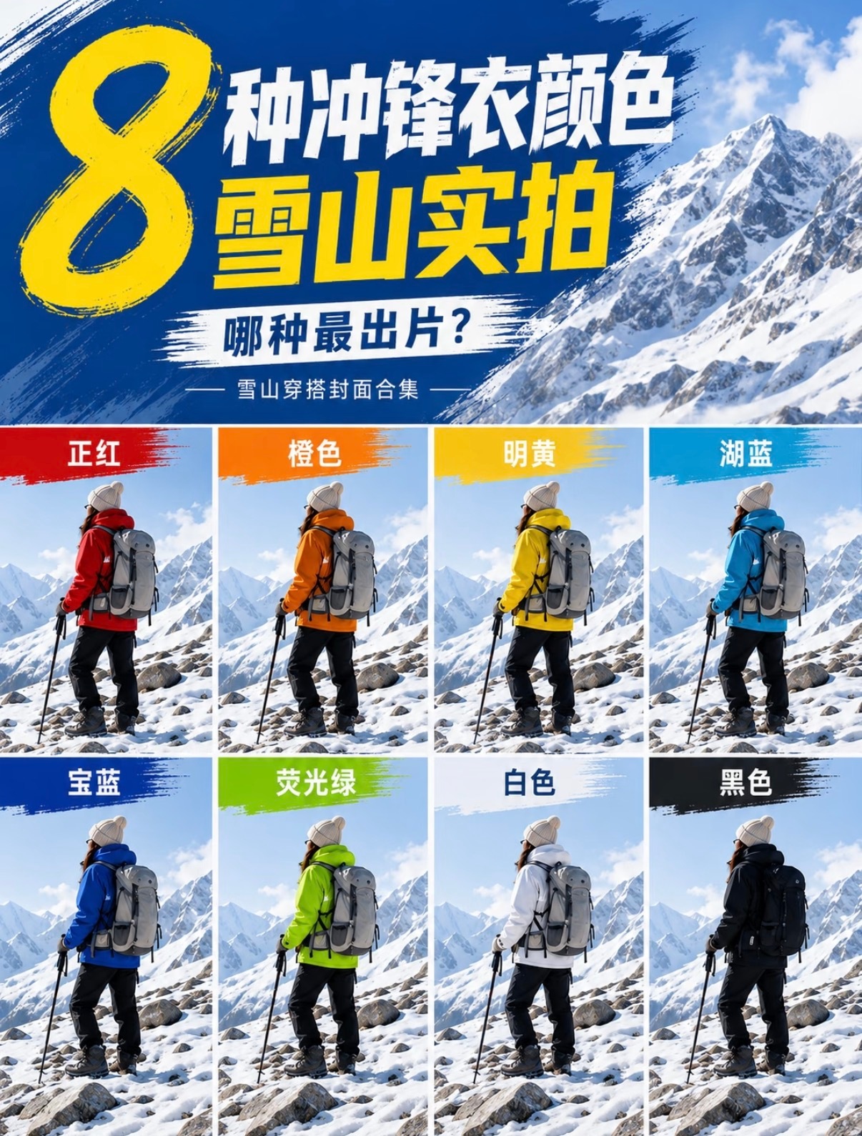 冲锋衣选颜色邪修大法一句话总结：户外冲锋衣选色，保命靠“显眼”，别信“耐脏”。?